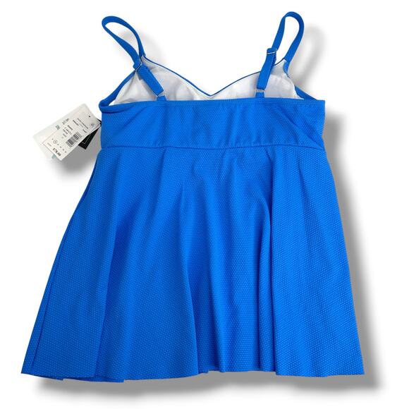 NEW Swim Solutions Blue Textued Tankini Top Size 10 A-Line Flowey Swimsuit beach - Picture 7 of 10